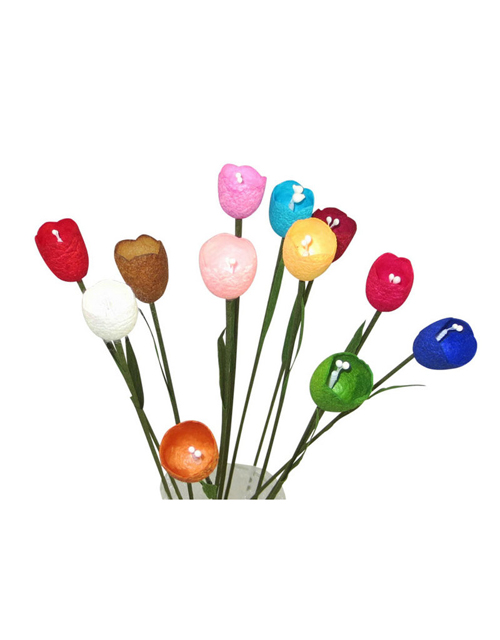 afbeelding set bloemen van zijde cocons