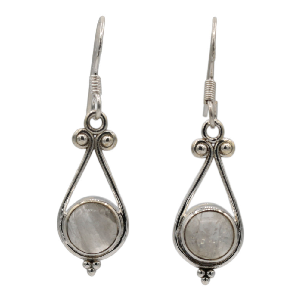 afbeelding Oorhanger zilver Maansteen