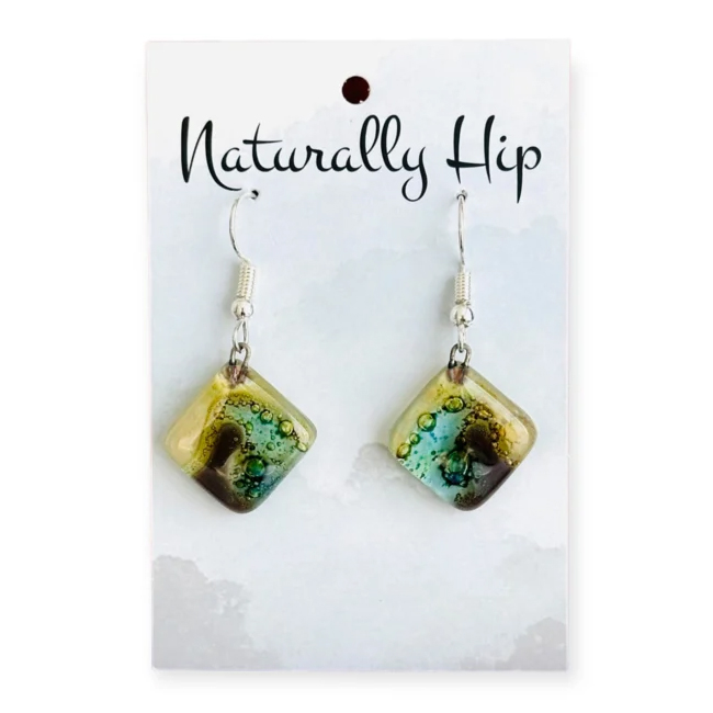 afbeelding oorbellen fused glass